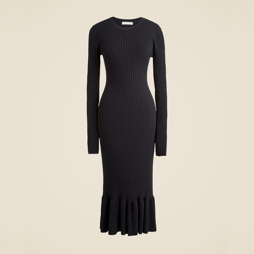 BNWT J.Crew Super-stretch ruffle sweater-dress XS